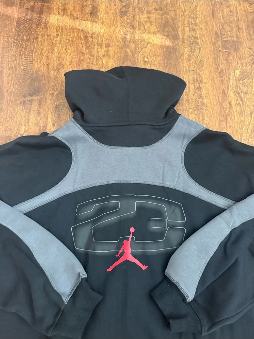 Jordan Black and Gray Full-Zip Hoodie